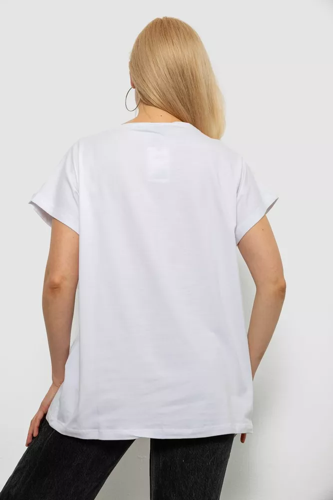 Купити Футболка жіноча з принтом, колір молочний, 244R2413 - Фото №4