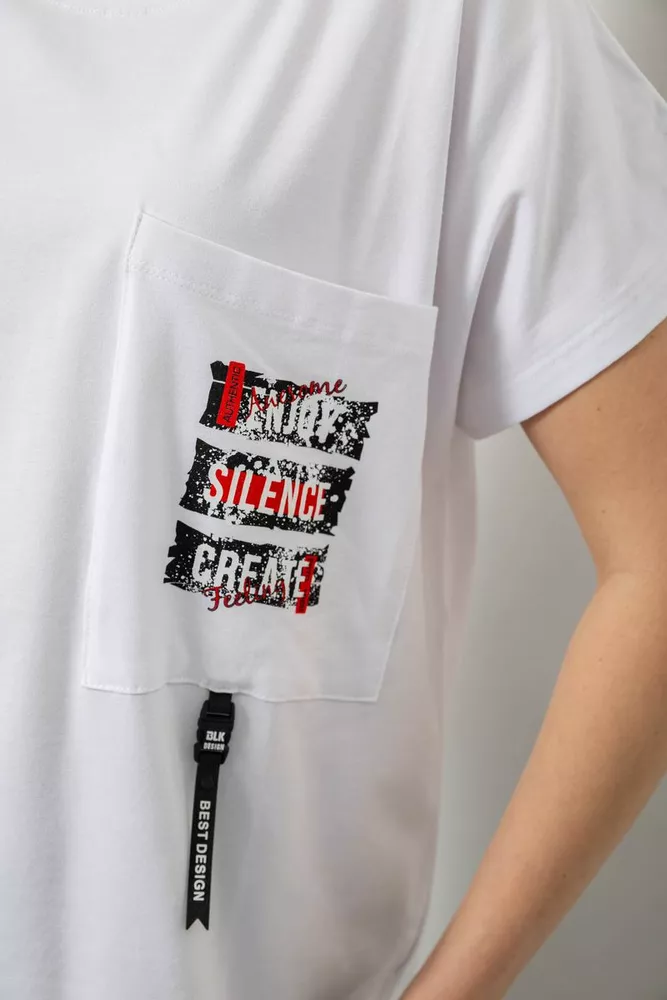 Купити Футболка жіноча з принтом, колір молочний, 244R2413 - Фото №5