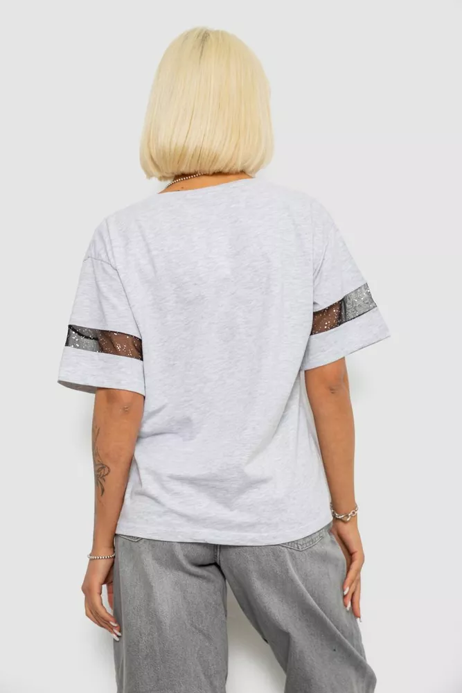Купить Футболка женская с принтом, цвет серый, 244R2153-5 - Фото №4