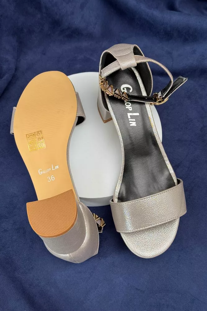 Купить Босоножки женские, цвет серый, 243RE276 - Фото №5