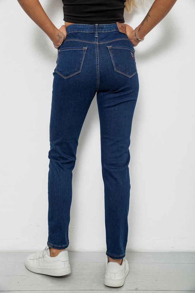 Купити Джинси жіночі однотонні Skinny, колір синій, 244R9001 - Фото №4