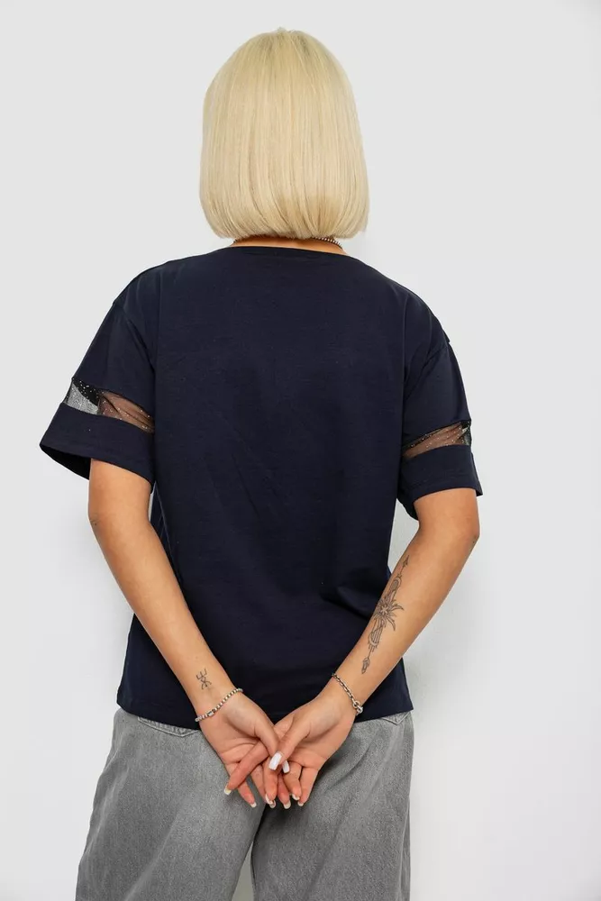 Купить Футболка женская с принтом, цвет синий, 244R2153-5 - Фото №4