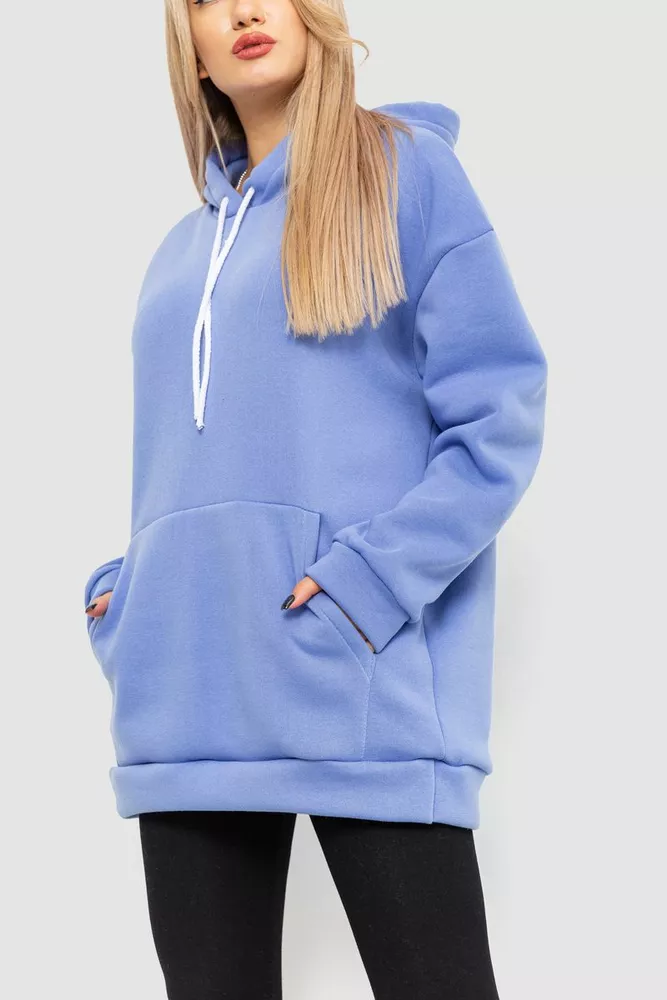 Купить Худи женское на флисе, цвет сиреневый, 214R105 - Фото №3