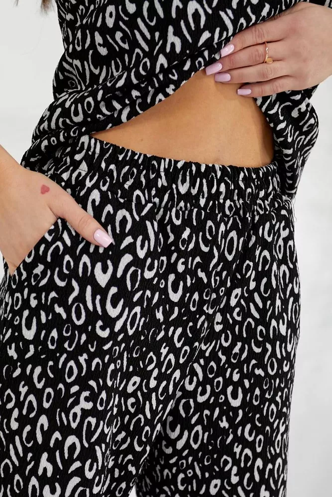 Купить Костюм женский повседневный с принтом, цвет черный, 257R815-2 - Фото №7