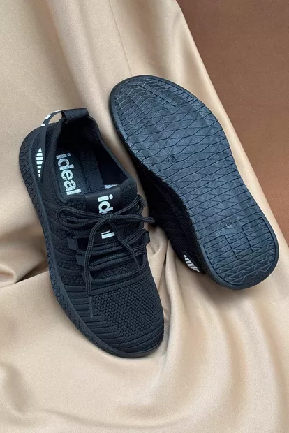 Кроссовки женские текстиль, цвет черно-белый, 243RF68