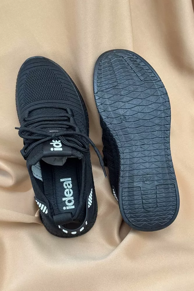 Купити Кросівки жіночі  текстиль, колір чорно-білий, 243RF68 - Фото №5