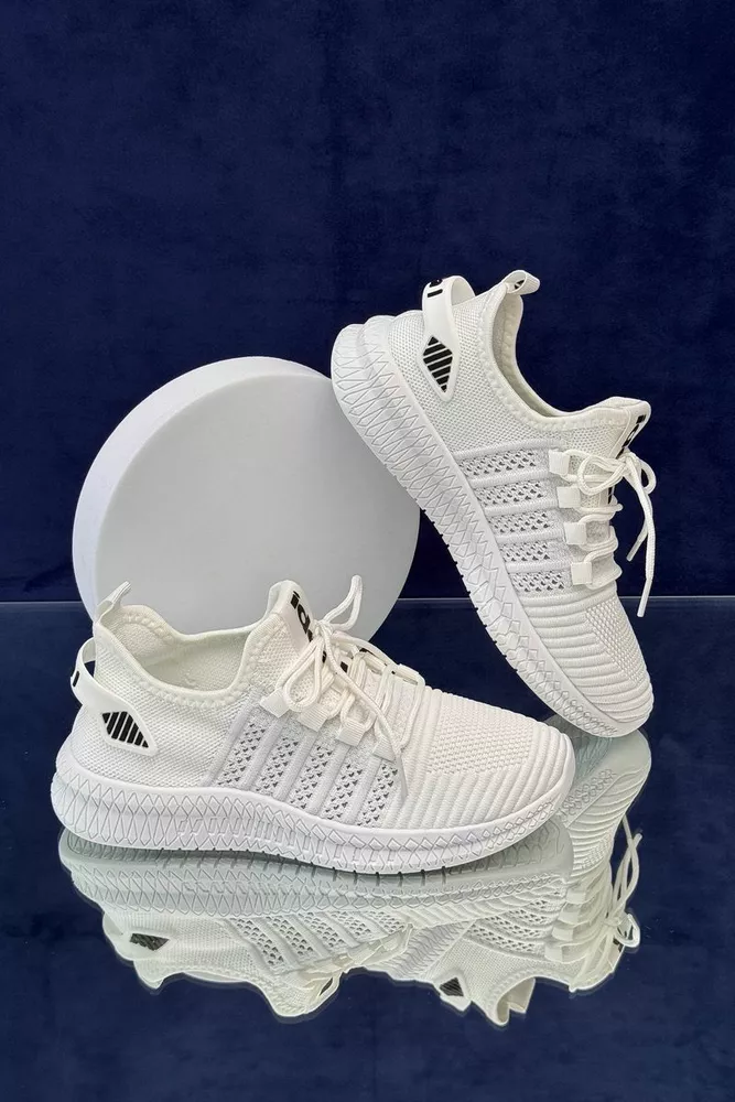 Купити Кросівки жіночі  текстиль, колір біло-сірий, 243RF68 - Фото №1