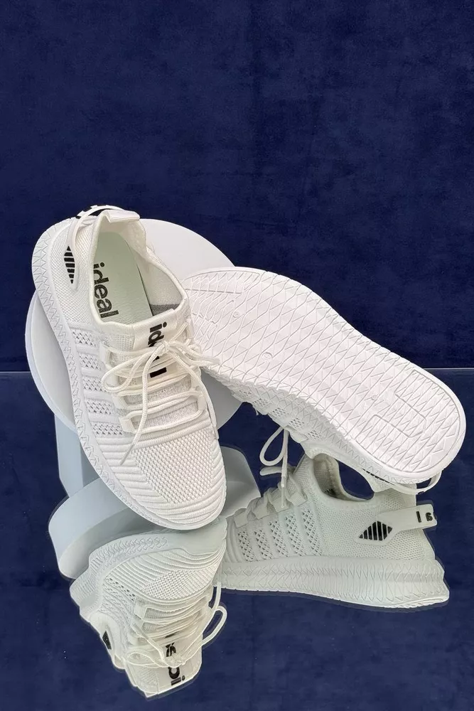 Купити Кросівки жіночі  текстиль, колір біло-сірий, 243RF68 - Фото №3