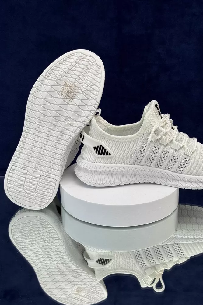 Купити Кросівки жіночі  текстиль, колір біло-сірий, 243RF68 - Фото №5