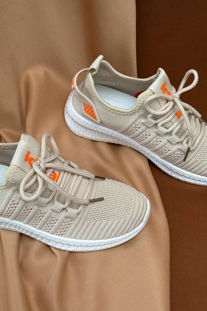 Купити Кросівки жіночі  текстиль, колір бежевий, 243RF68 - Фото №2