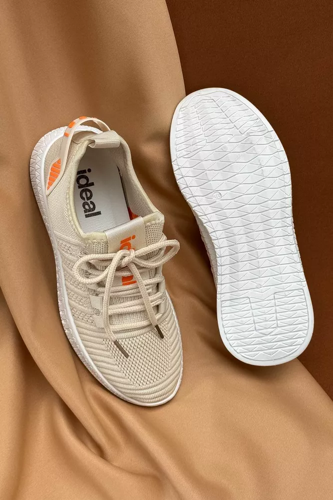 Купити Кросівки жіночі  текстиль, колір бежевий, 243RF68 - Фото №3