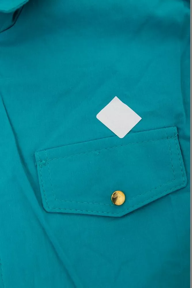 Купити Сорочка жіноча однотонна  -уцінка, колір бірюзовий, 230R303-U-96 - Фото №6