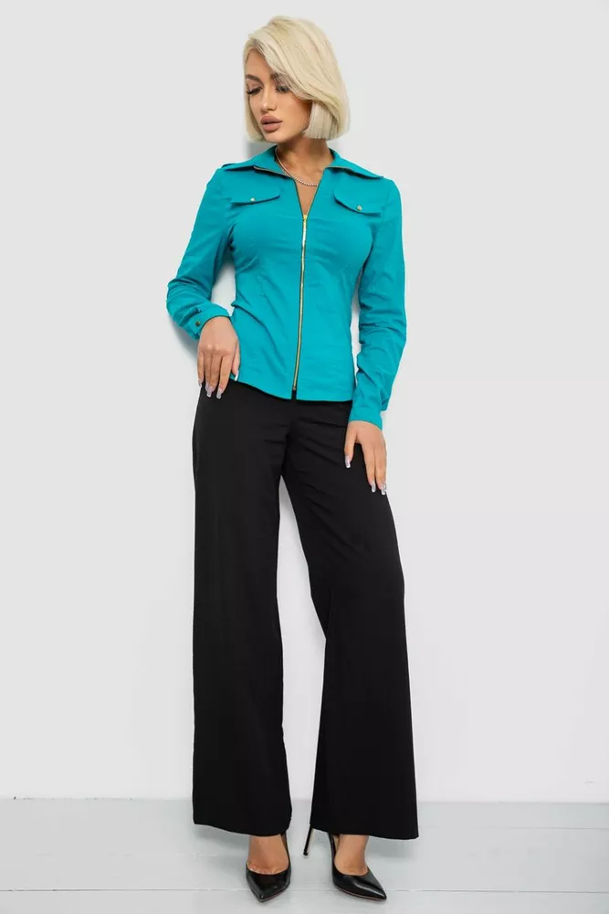 Купити Сорочка жіноча однотонна  -уцінка, колір бірюзовий, 230R303-U-102 оптом - Фото №2