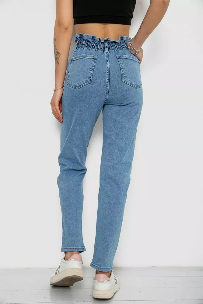 Купити Джинси жіночі Mom-fit, колір блакитний, 244R1640S20 оптом - Фото №4