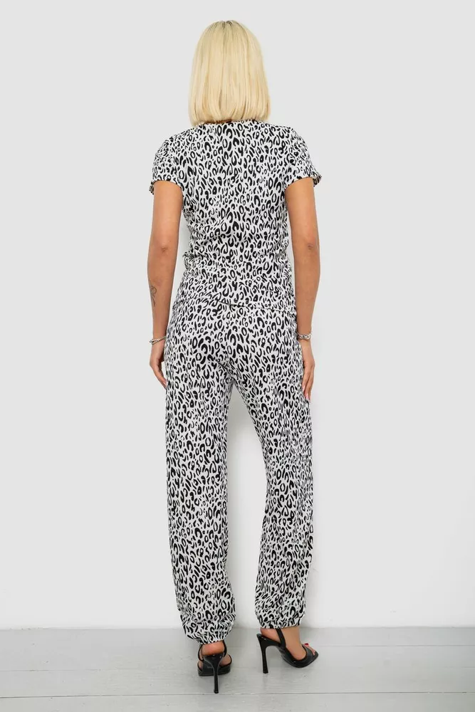 Купить Костюм женский повседневный с принтом, цвет молочный, 257R815-2 оптом - Фото №4