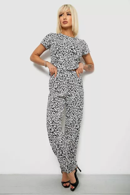 Костюм женский повседневный с принтом, цвет молочный, 257R815-2