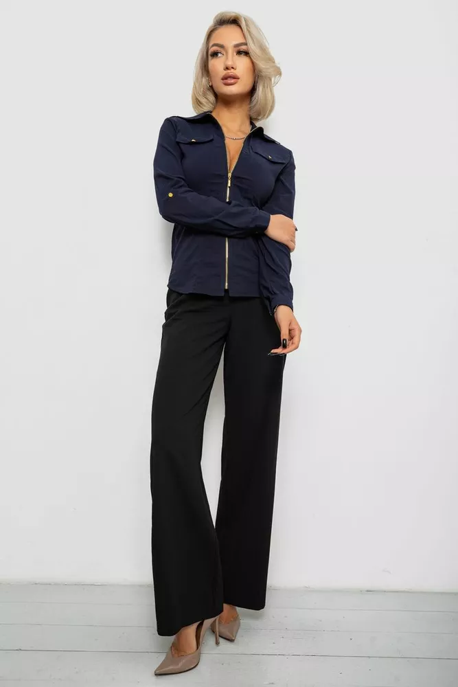 Купити Сорочка жіноча однотонна  -уцінка, колір синій, 230R303-U-104 оптом - Фото №2