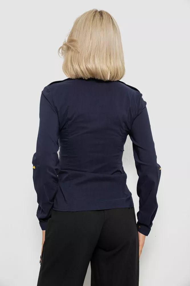 Купити Сорочка жіноча однотонна  -уцінка, колір синій, 230R303-U-104 оптом - Фото №4