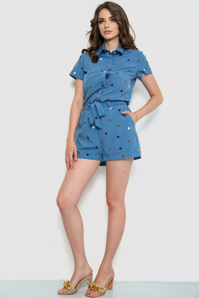 Купити Жіночий комбінезон в горох, колір джинс, 230R160-5 - Фото №2