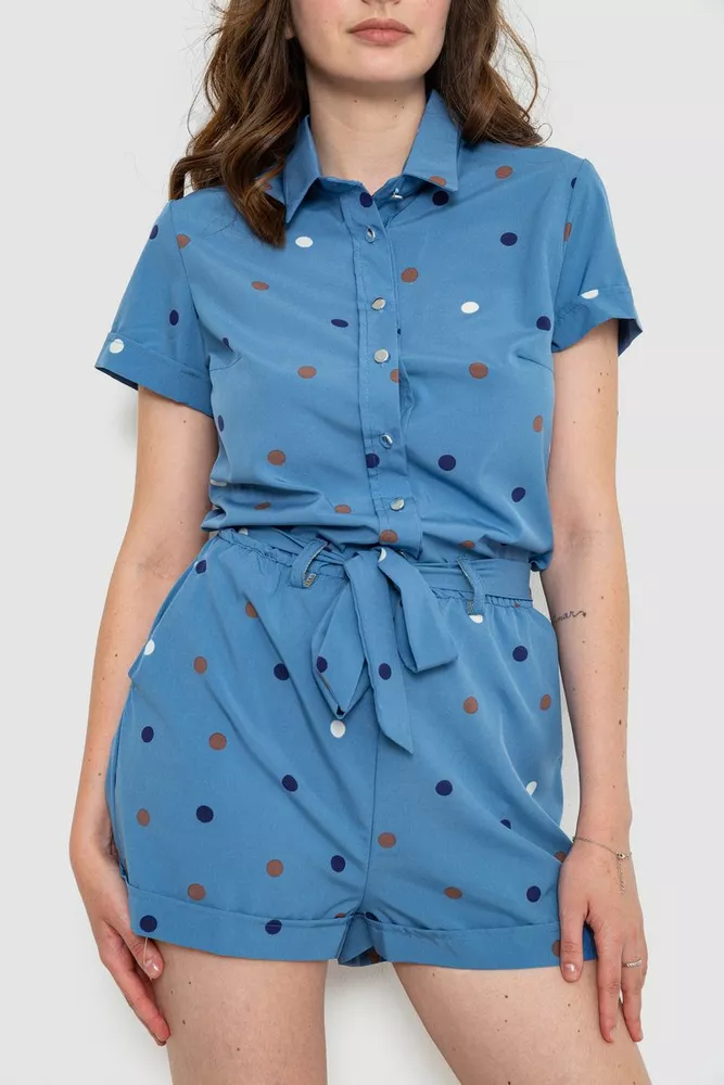 Купити Жіночий комбінезон в горох, колір джинс, 230R160-5 - Фото №3