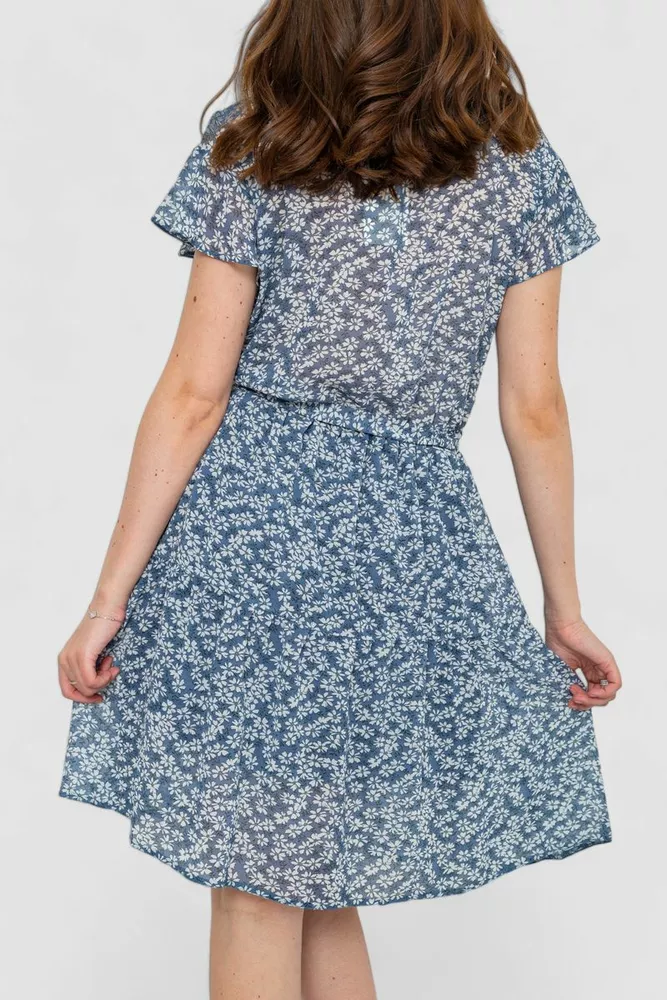 Купити Сукня шифонова, колір джинс, 230R023-1 оптом - Фото №6