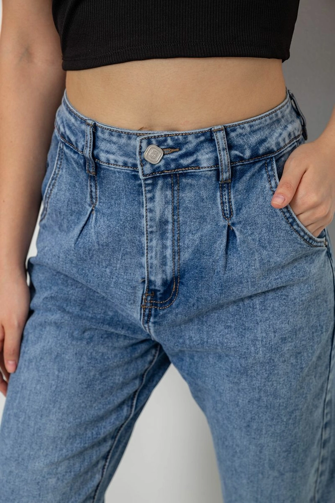 Купити Джинси жіночі MOM, колір синій, 244RHD-5003 - Фото №5