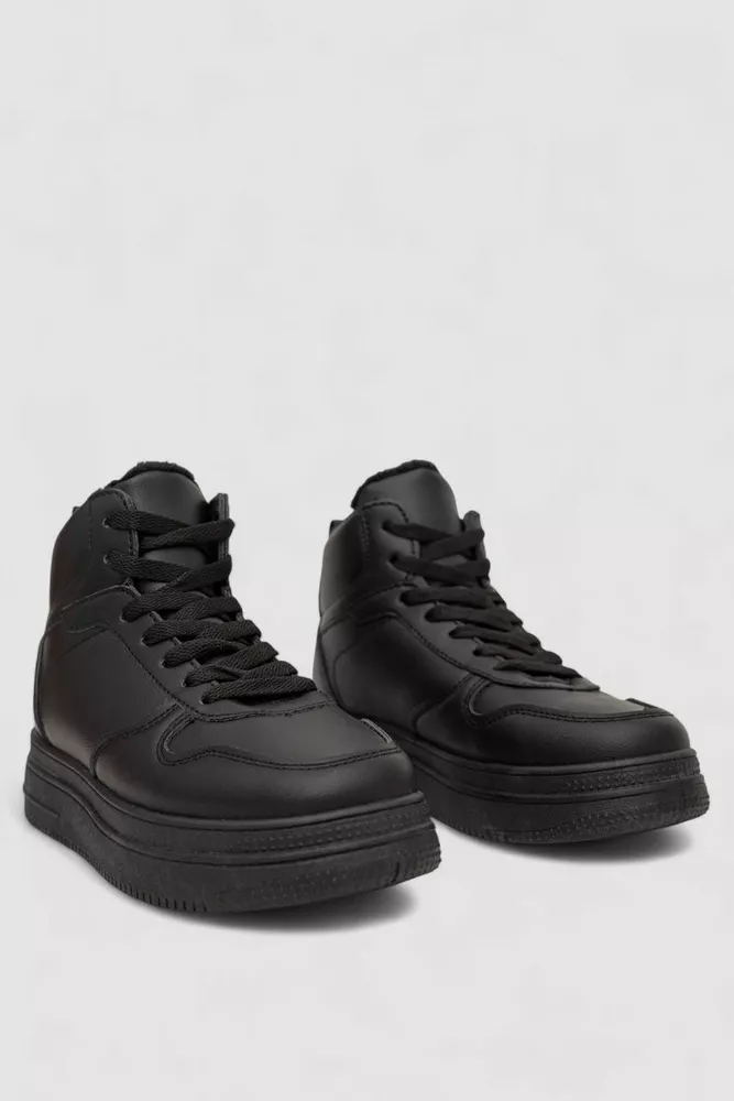 Купити Кросівки жіночі зимові, колір чорний, 248RBB03 - Фото №3