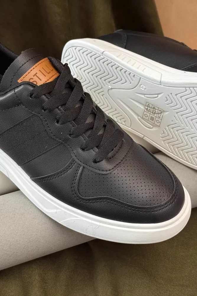 Купити Кеди чоловічі, колір чорно-білий, 248RR121 оптом - Фото №3