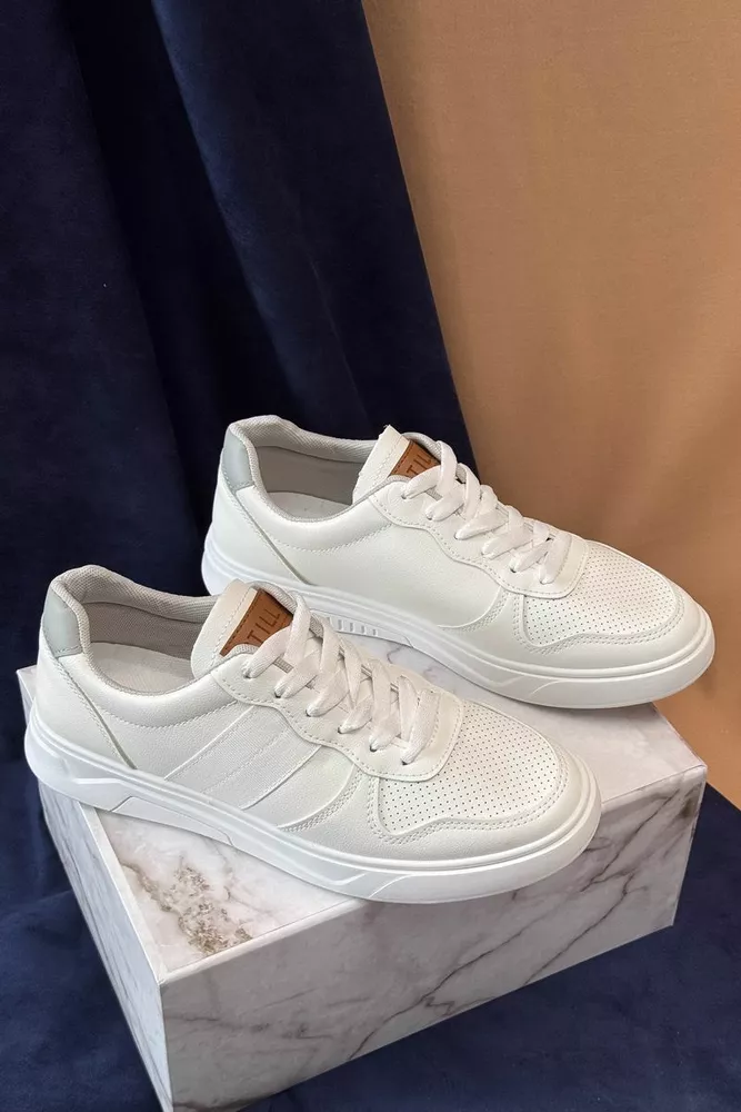 Купить Кеды мужские, цвет бело-серый, 248RR121 оптом - Фото №1