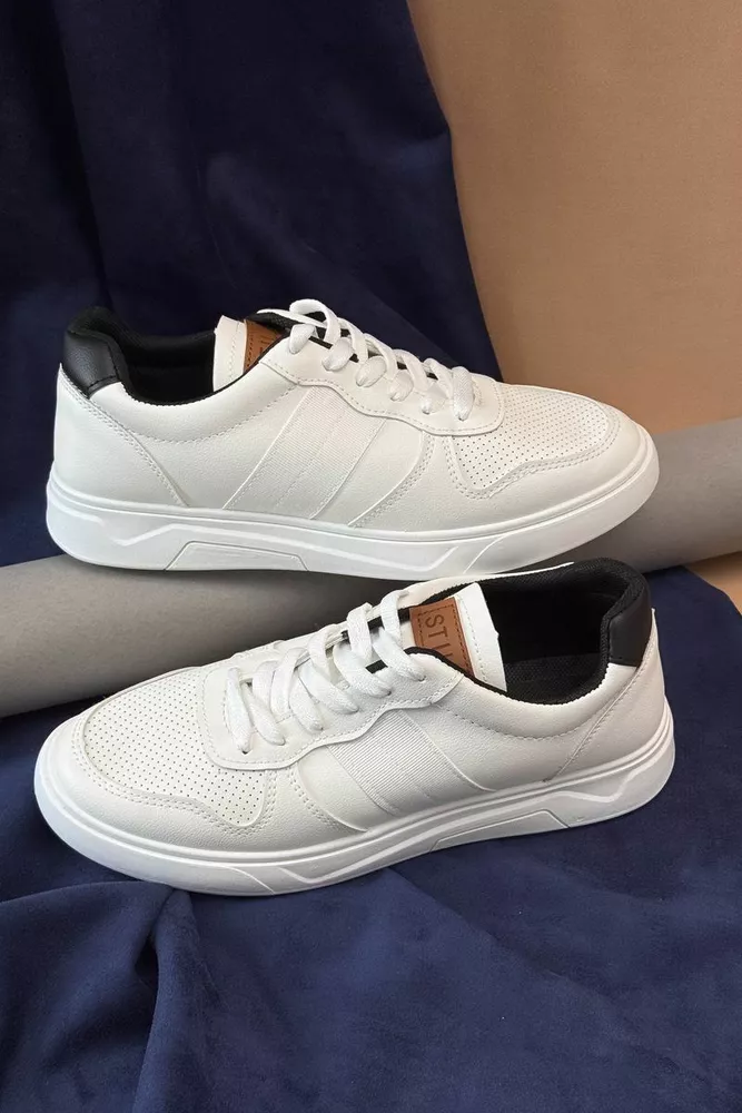 Купить Кеды мужские, цвет бело-черный, 248RR121 оптом - Фото №1