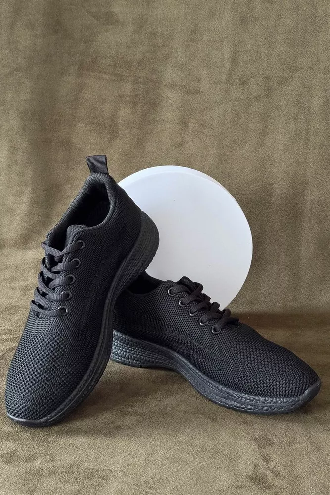 Купити Кросівки жіночі текстиль, колір чорний, 243RA33-163 - Фото №3