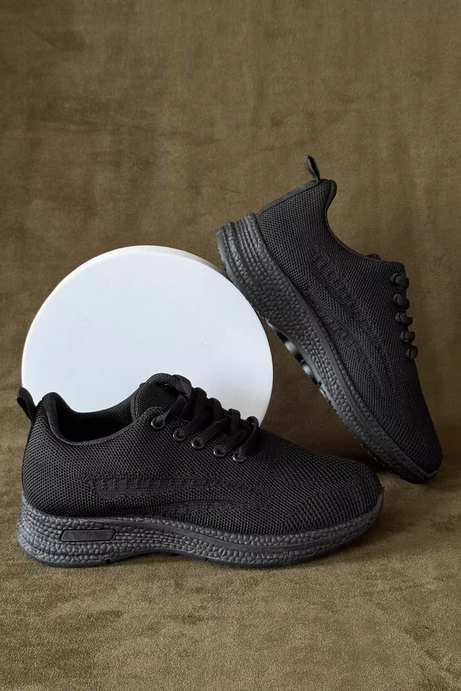 Купити Кросівки жіночі текстиль, колір чорний, 243RA33-163 - Фото №1