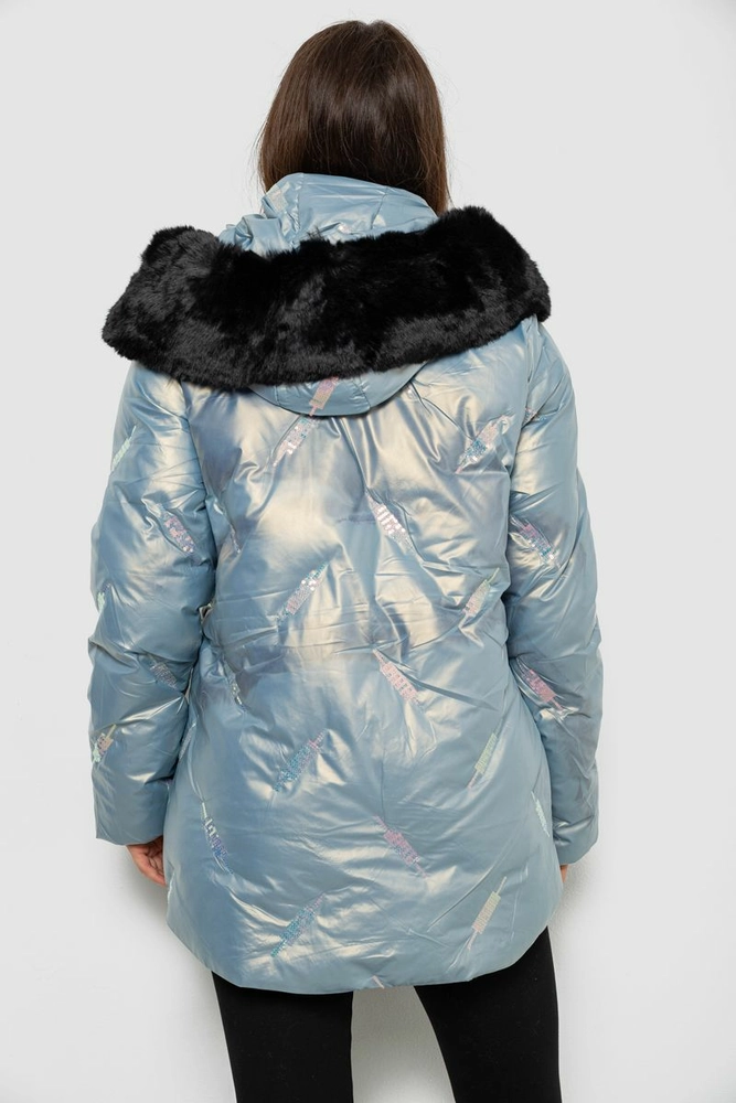 Купить Куртка женская зимняя короткая, цвет голубой, 244R22-832 - Фото №5