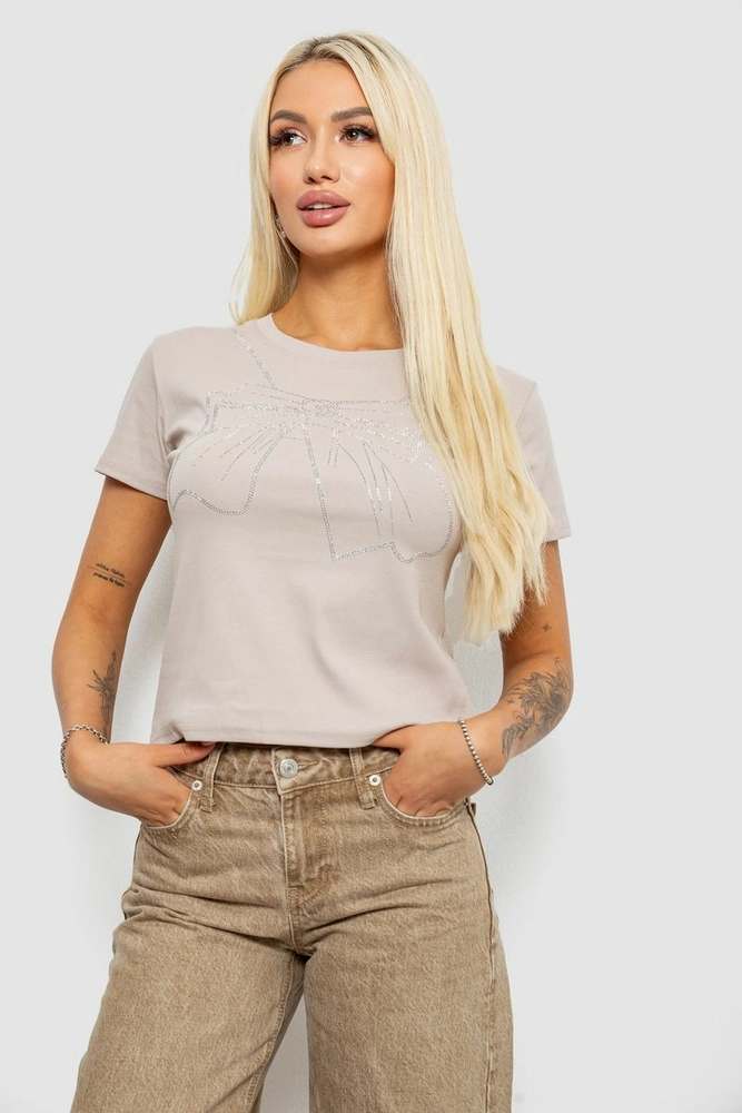 Купити Футболка жіноча з принтом, колір сірий, 221R155 - Фото №3