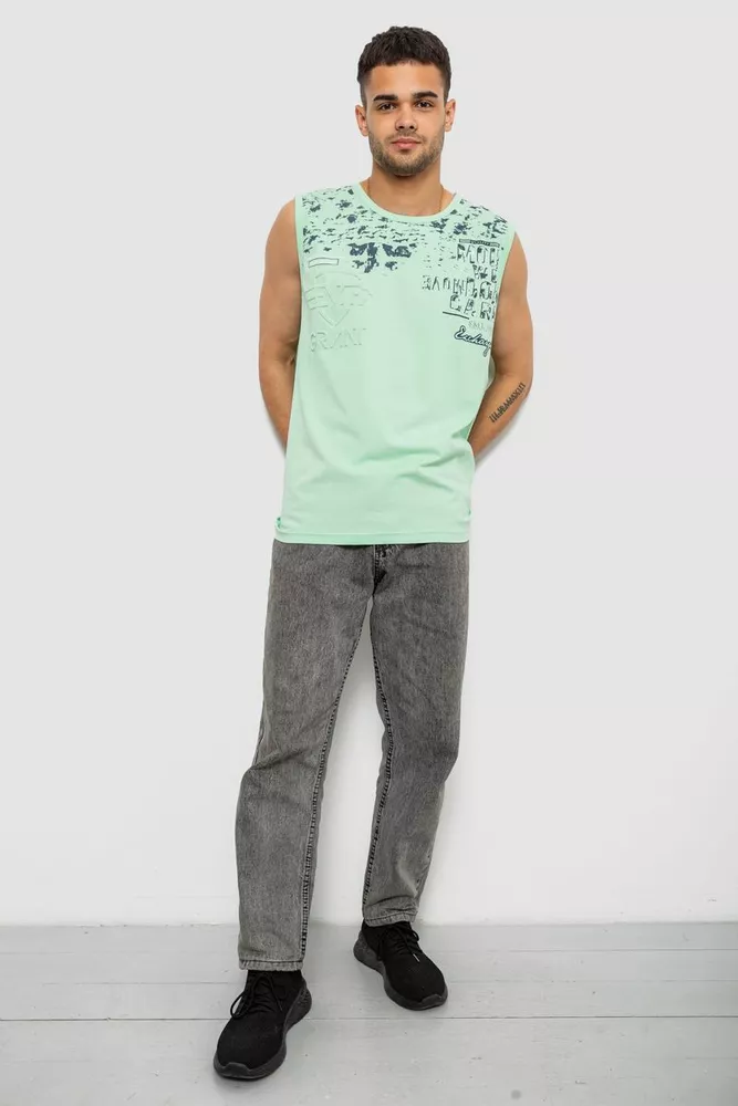 Купить Майка мужская с принтом, цвет мятный, 244R1213 - Фото №2