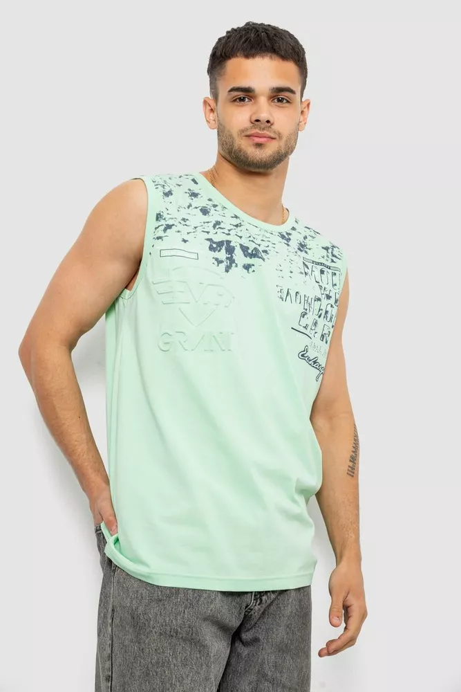 Купить Майка мужская с принтом, цвет мятный, 244R1213 - Фото №3