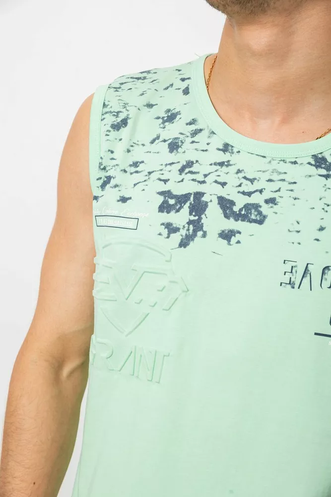 Купить Майка мужская с принтом, цвет мятный, 244R1213 - Фото №5
