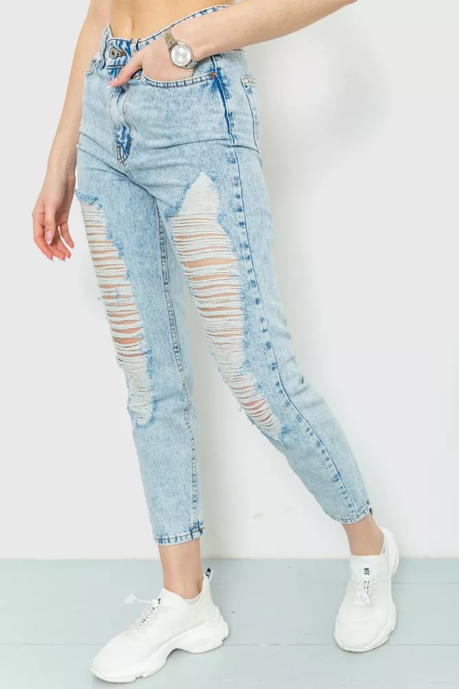 Купити Джинси жіночі MOM, колір блакитний, 164R5570 оптом - Фото №3