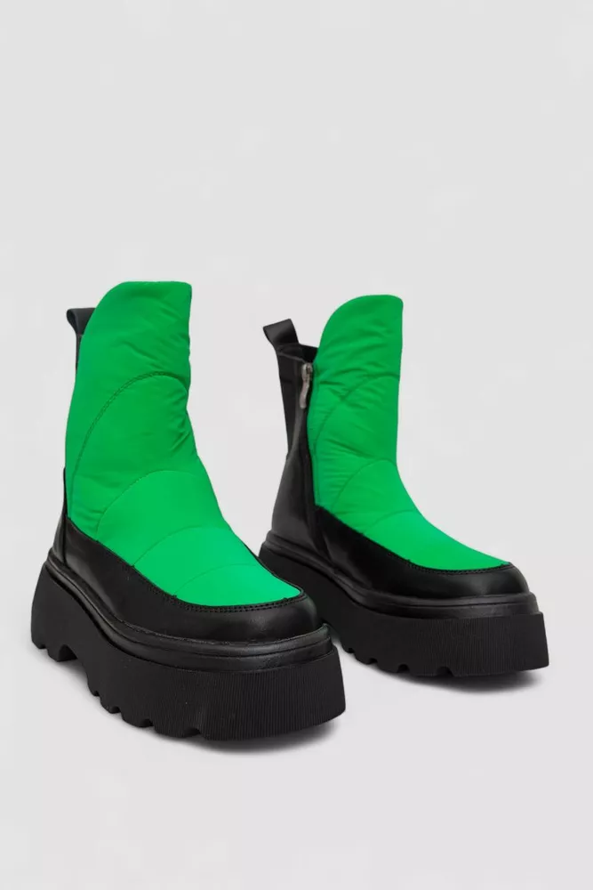 Купить Ботинки женские зимние на меху, цвет зеленый, 243R90 оптом - Фото №3