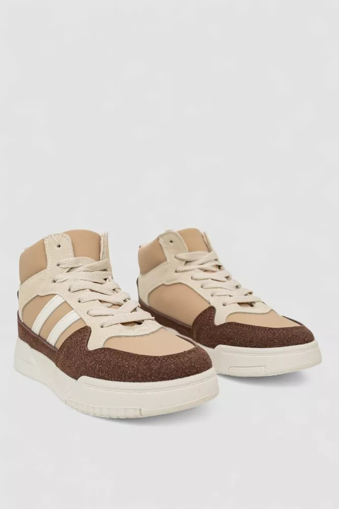 Купити Кросівки жіночі зимові на хутрі, колір бежево-коричневий, 248RAD400-10 - Фото №3