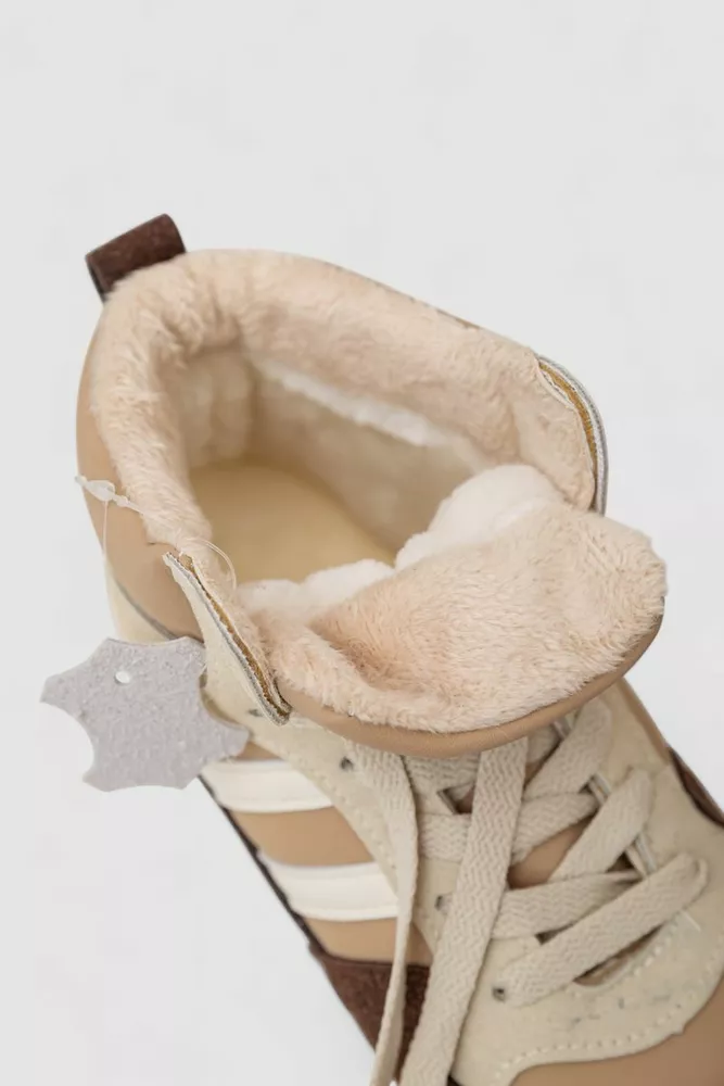 Купити Кросівки жіночі зимові на хутрі, колір бежево-коричневий, 248RAD400-10 - Фото №6