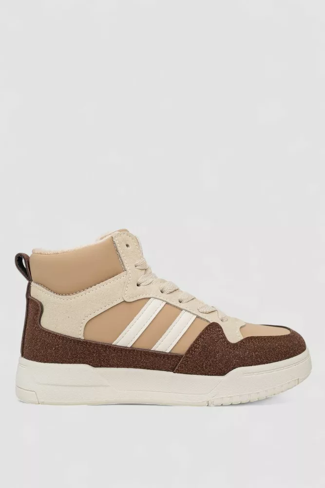 Купити Кросівки жіночі зимові на хутрі, колір бежево-коричневий, 248RAD400-10 - Фото №1