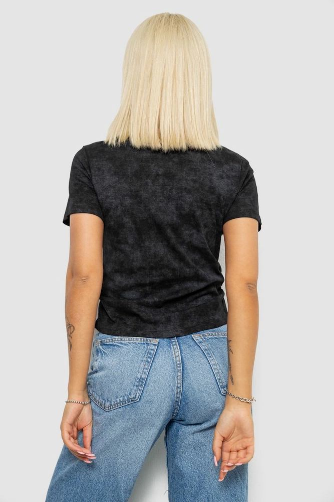 Купити Футболка жіноча з принтом, колір чорний, 221R3309 - Фото №4