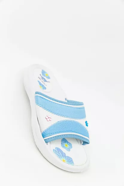 Шлепанцы женский, цвет бело-голубой, 131R148234