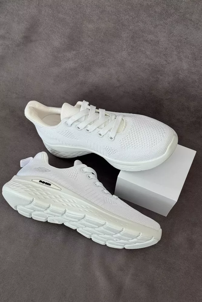 Купить Кроссовки мужские текстильные, цвет белый, 244RJ1078 - Фото №3