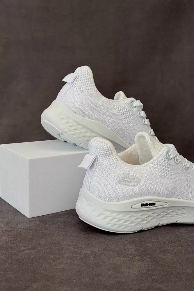 Купить Кроссовки мужские текстильные, цвет белый, 244RJ1078 - Фото №4