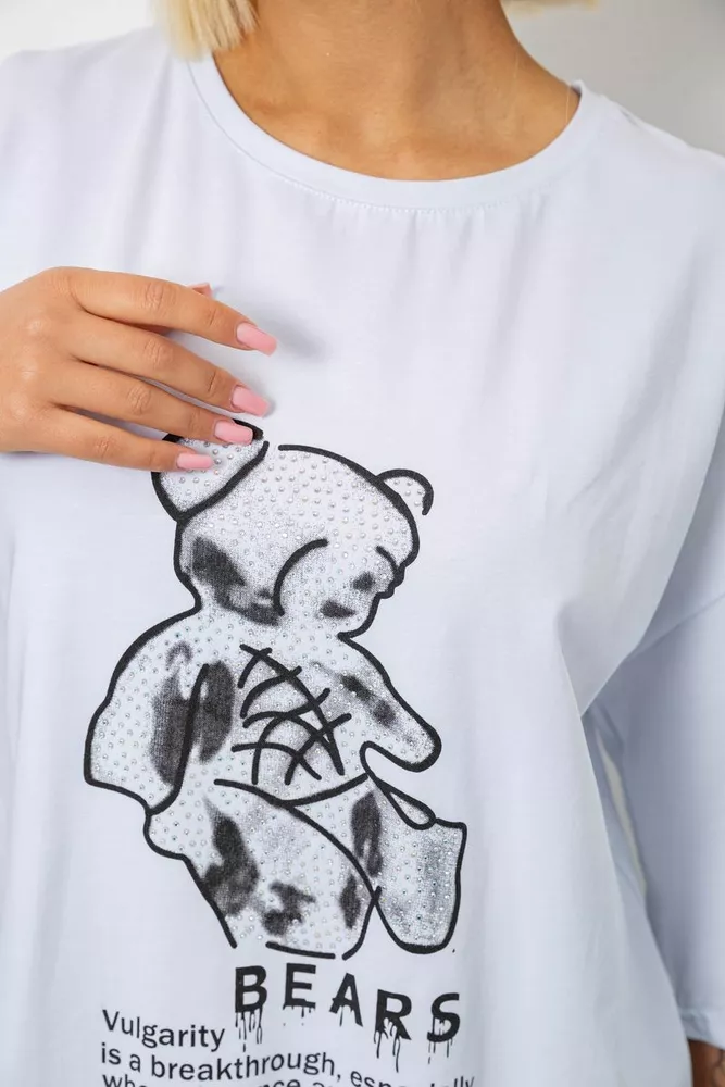 Купити Футболка жіноча з принтом  -уцінка, колір білий, 244R2029-5-U - Фото №5