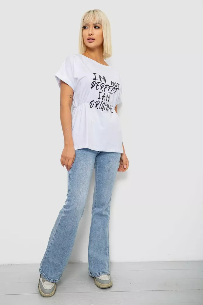 Купити Футболка жіноча з принтом  -уцінка, колір білий, 244R2349-5-U - Фото №2