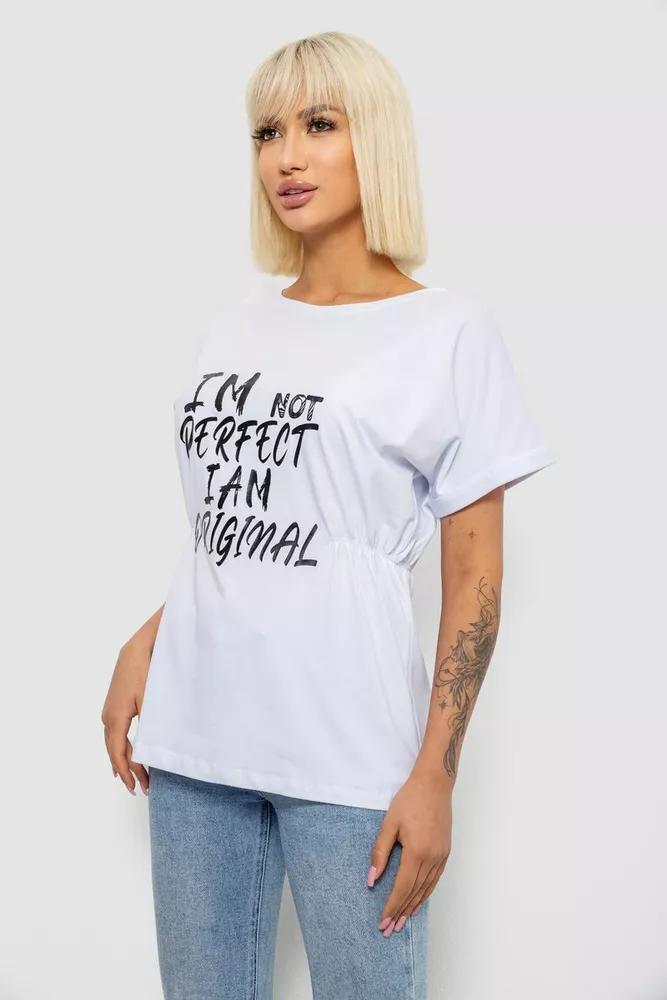Купити Футболка жіноча з принтом  -уцінка, колір білий, 244R2349-5-U - Фото №3
