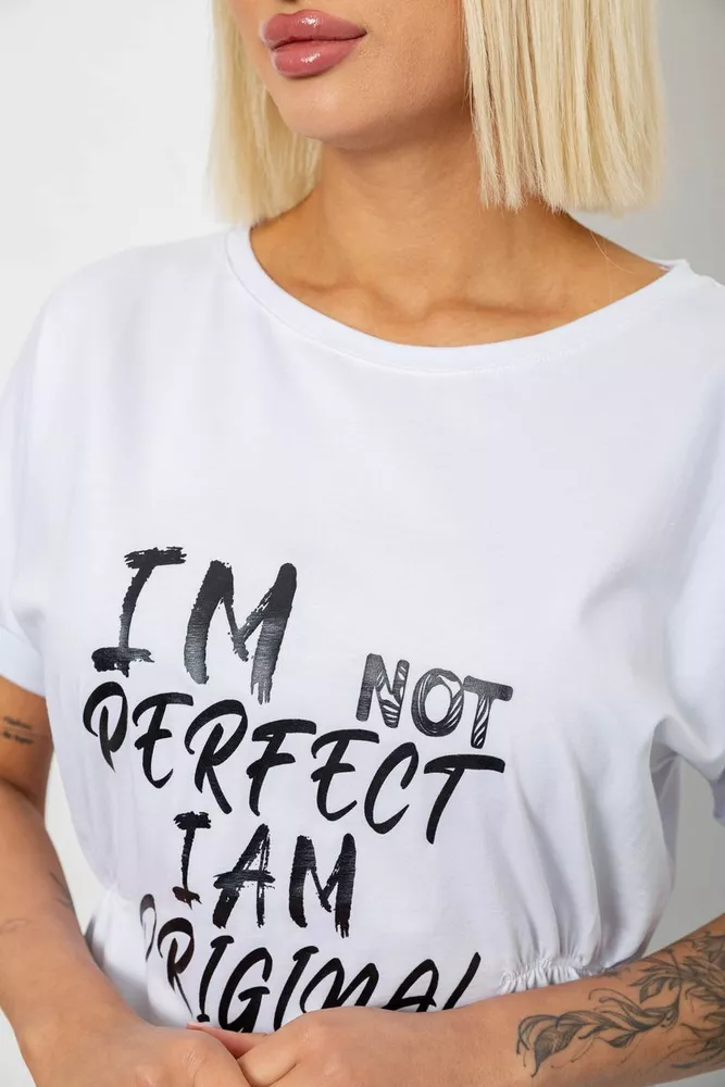 Купити Футболка жіноча з принтом  -уцінка, колір білий, 244R2349-5-U - Фото №5